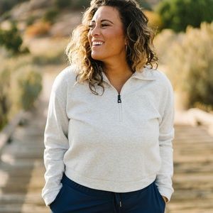 NWT Zyia Gray Classic 1/4 Zip, S